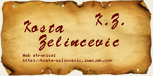 Kosta Zelinčević vizit kartica